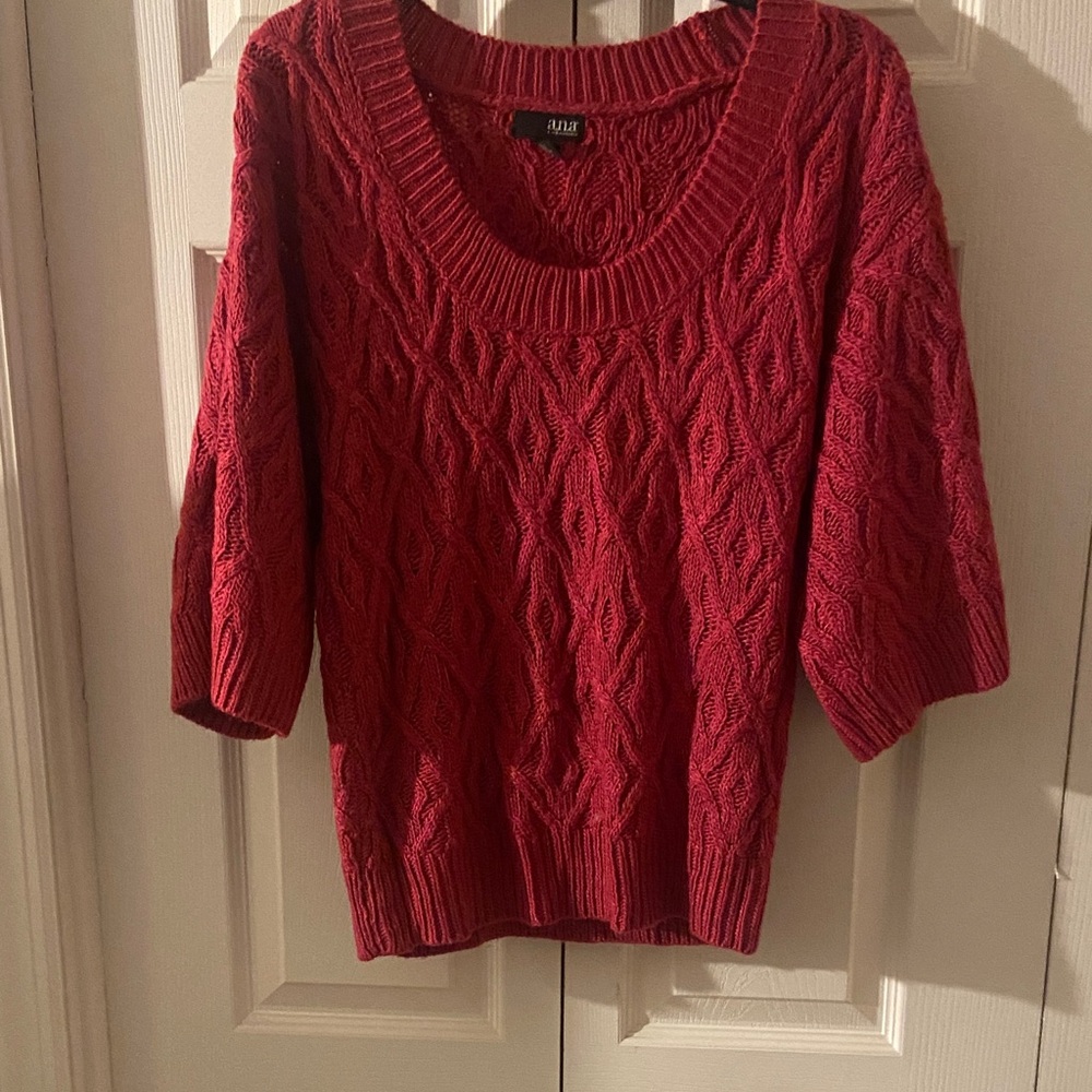 a.n.a Rich Red Cable Knit Sweater